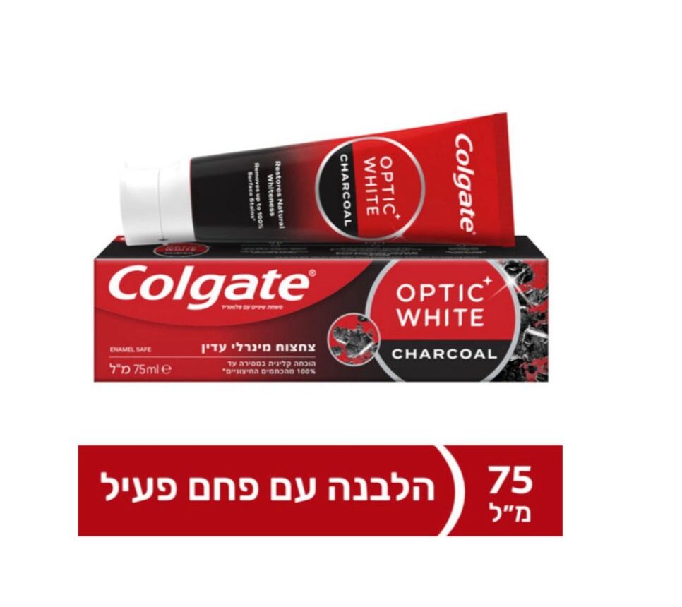 קולגייט | משחת שיניים אופטיק וויט עם פחם