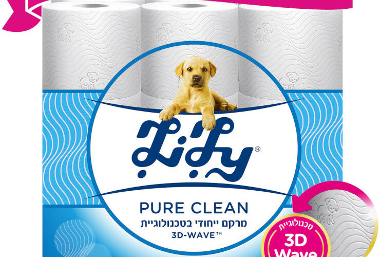 לילי | PURE CLEAN נייר טואלט דו שכבתי בגוון לבן