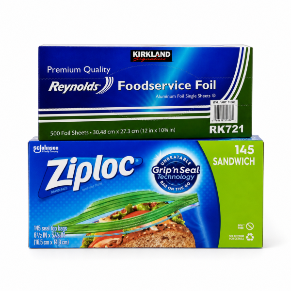 Ziploc + Kirkland Foil
